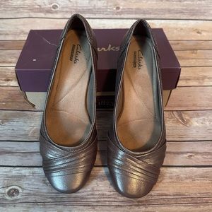 Clarks Propose Pixie Flats -  Pewter Metallic